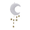 Golden Star Moon Wall Hanging Ornaments for Home Kids Room Decor White