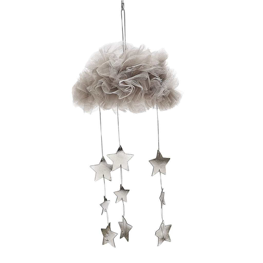 Mesh Cloth Cloud Shaped Hanging Pendants Bedroom Decorative Ornament Gray02