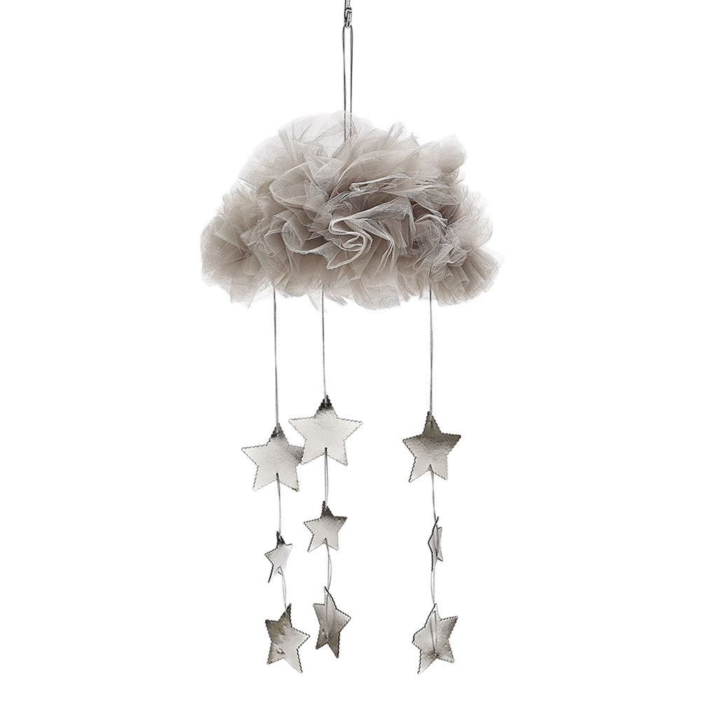 Mesh Cloth Cloud Shaped Hanging Pendants Bedroom Decorative Ornament Gray02