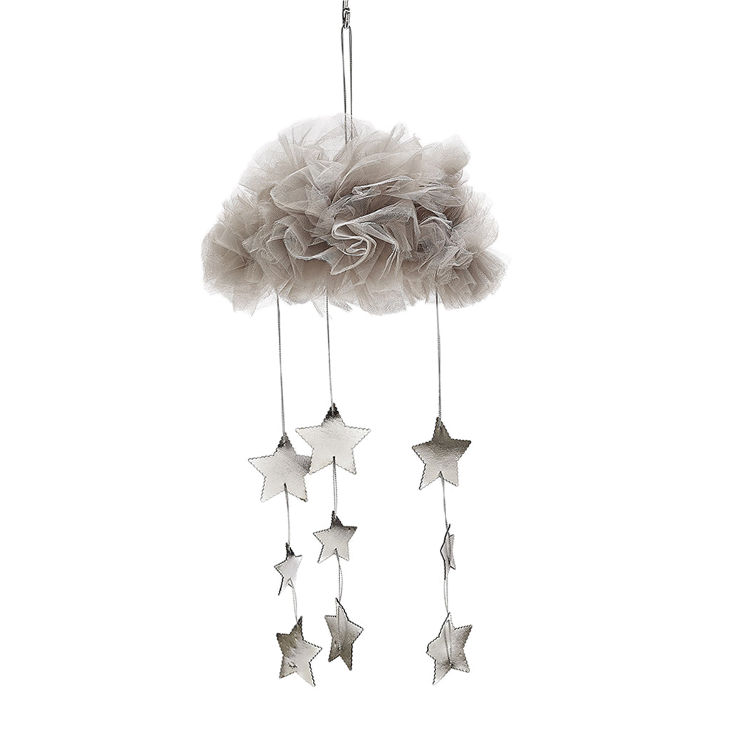 Mesh Cloth Cloud Shaped Hanging Pendants Bedroom Decorative Ornament Gray02