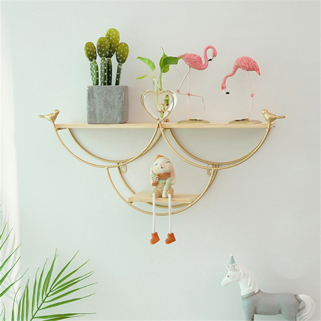 Decorative Wall Shelf Flower Rack Metal Wall Planter Flowerpot Holder