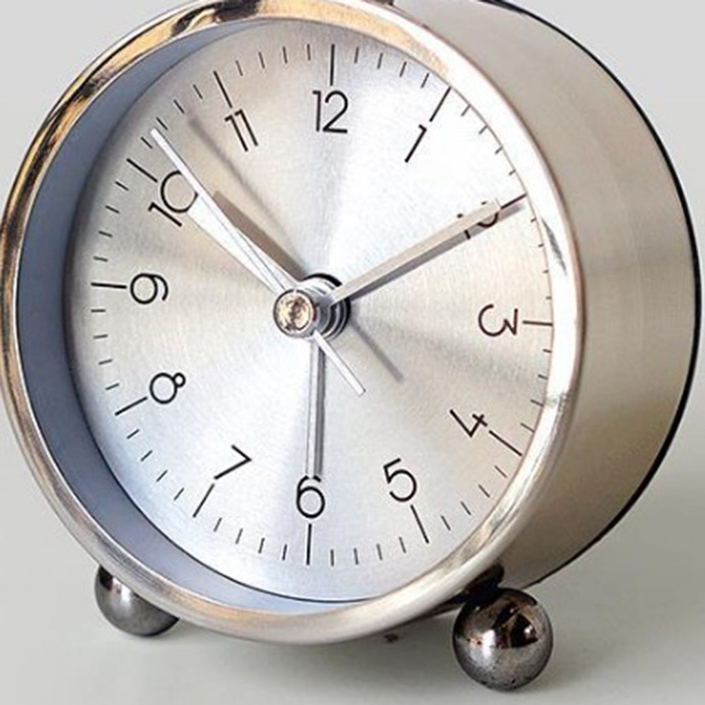 Nordic Style Alarm Clock Beside Bed Children Clock Silver