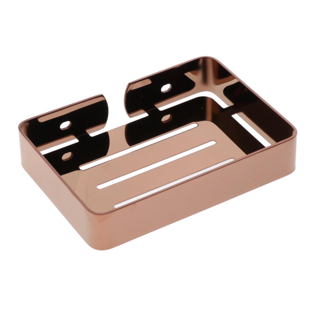 Bathroom Stainless steel Soap Dish Holder Rack Wall Mount  Rose Gold