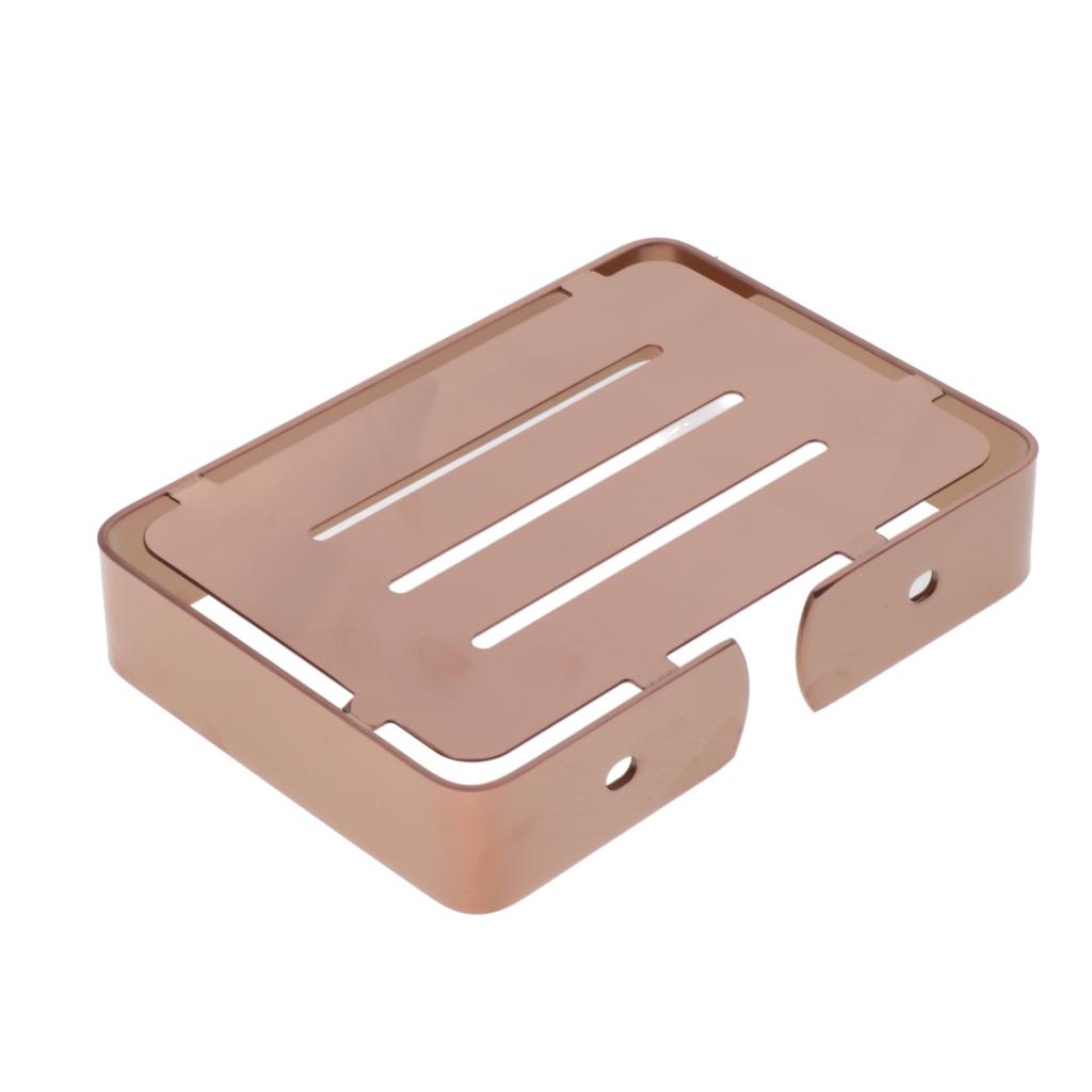 Bathroom Stainless steel Soap Dish Holder Rack Wall Mount  Rose Gold