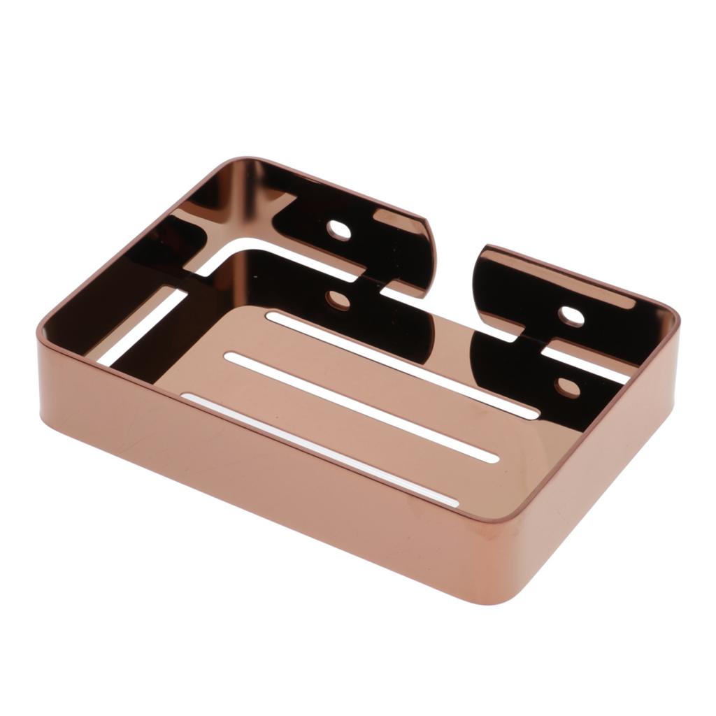 Bathroom Stainless steel Soap Dish Holder Rack Wall Mount  Rose Gold