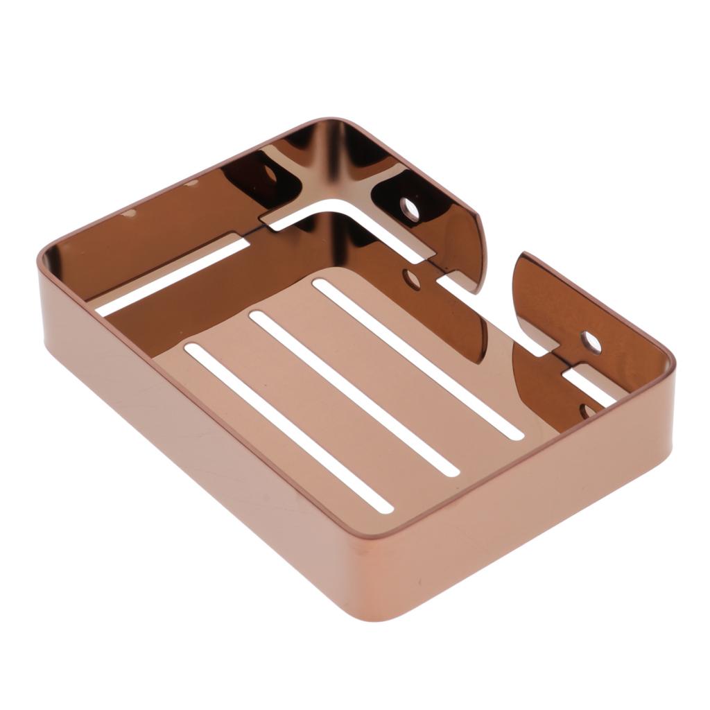 Bathroom Stainless steel Soap Dish Holder Rack Wall Mount  Rose Gold