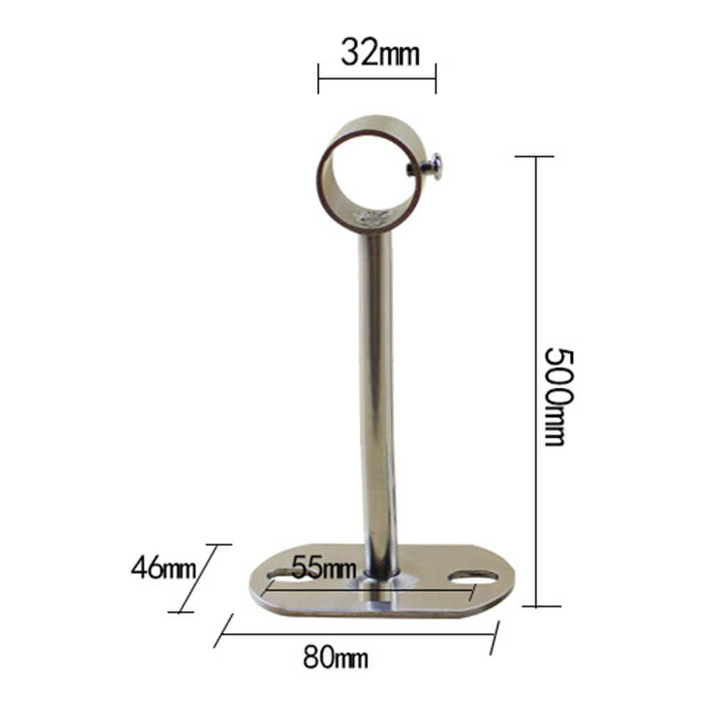 2pcs Stainless Steel FlangeTube Holder Bracket Parts Socket 32x500mm