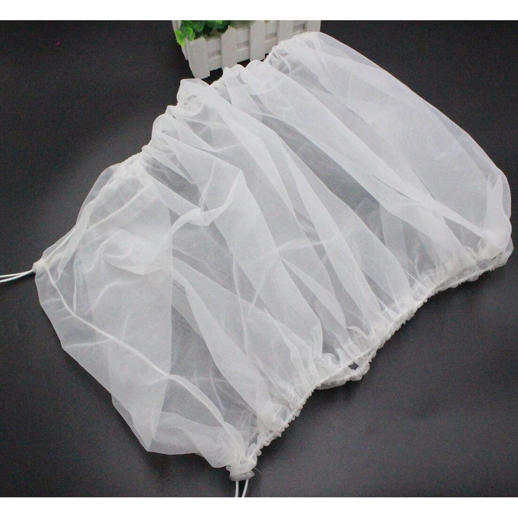 Bird Parrot Cage Cover Breathable Net Skirt Decor Seed Food Catcher White