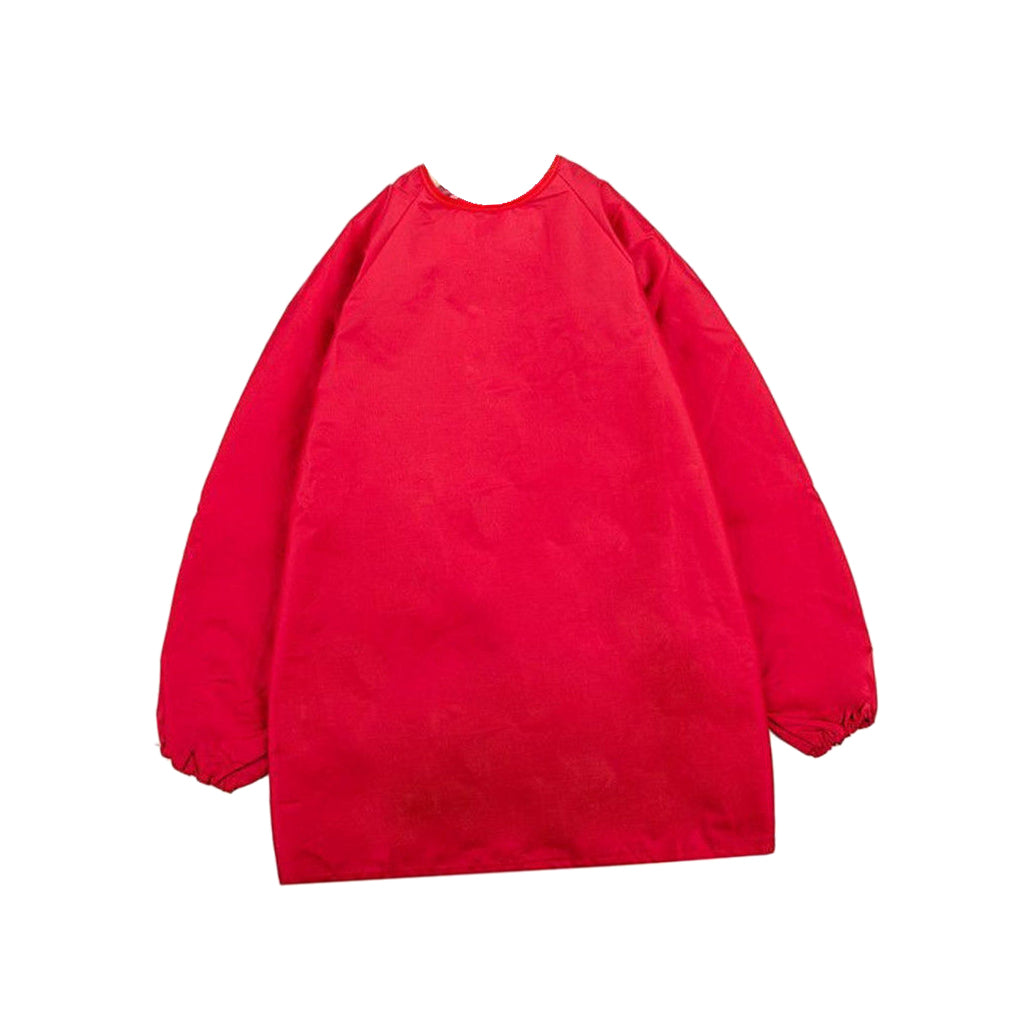 Kids Apron Long Sleeve Waterproof Smock for Painting Drawing S/M/L Red S