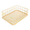 Wire Storage Basket Bin Organizer Holder for Kithen Bathroom Golden L