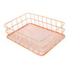 Wire Storage Basket Bin Organizer Holder for Kithen Bathroom Rose Gold L