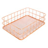 Wire Storage Basket Bin Organizer Holder for Kithen Bathroom Rose Gold L