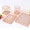 Wire Storage Basket Bin Organizer Holder for Kithen Bathroom Rose Gold L