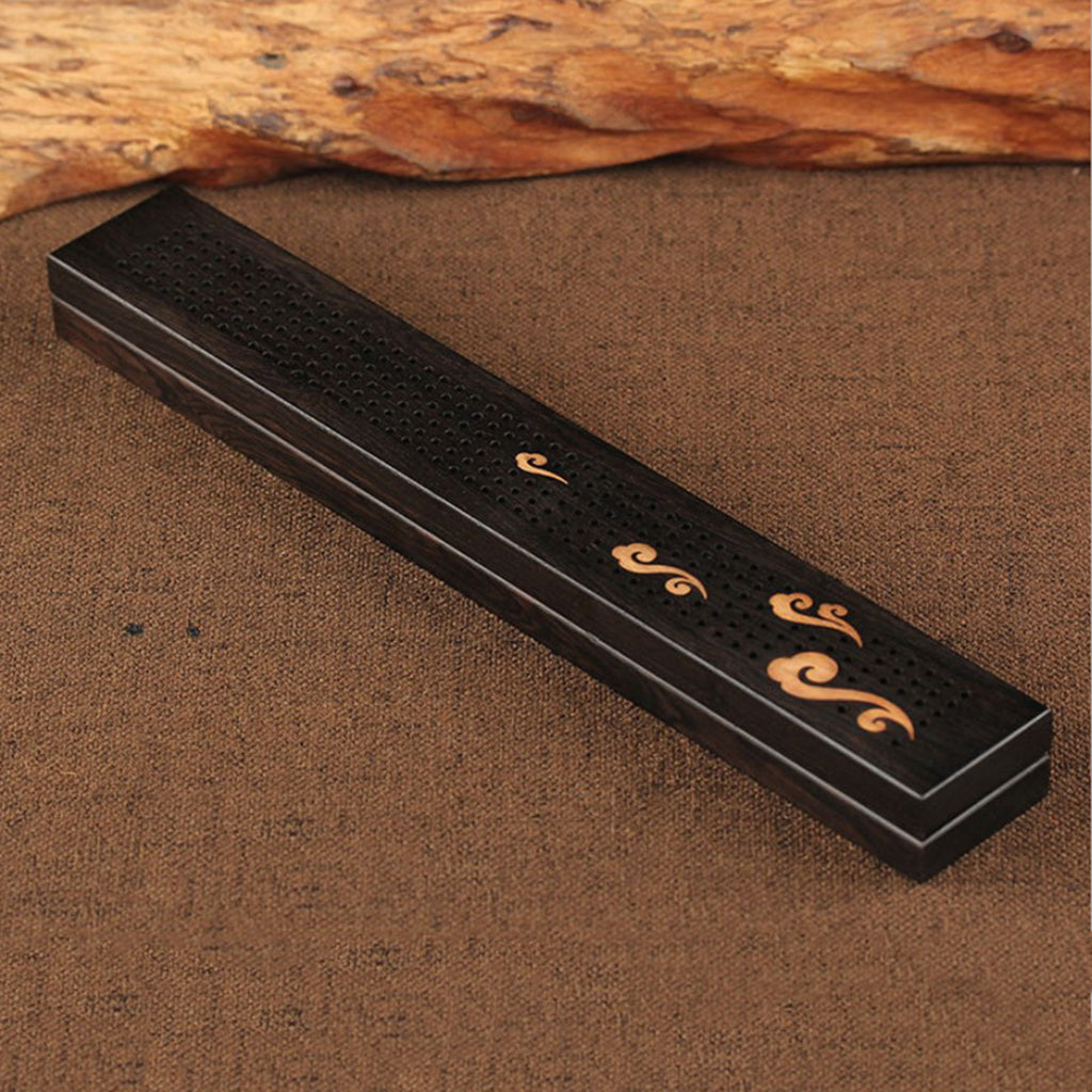 Traditional Wooden Incense Holder Burning Joss Insence Box Clouds