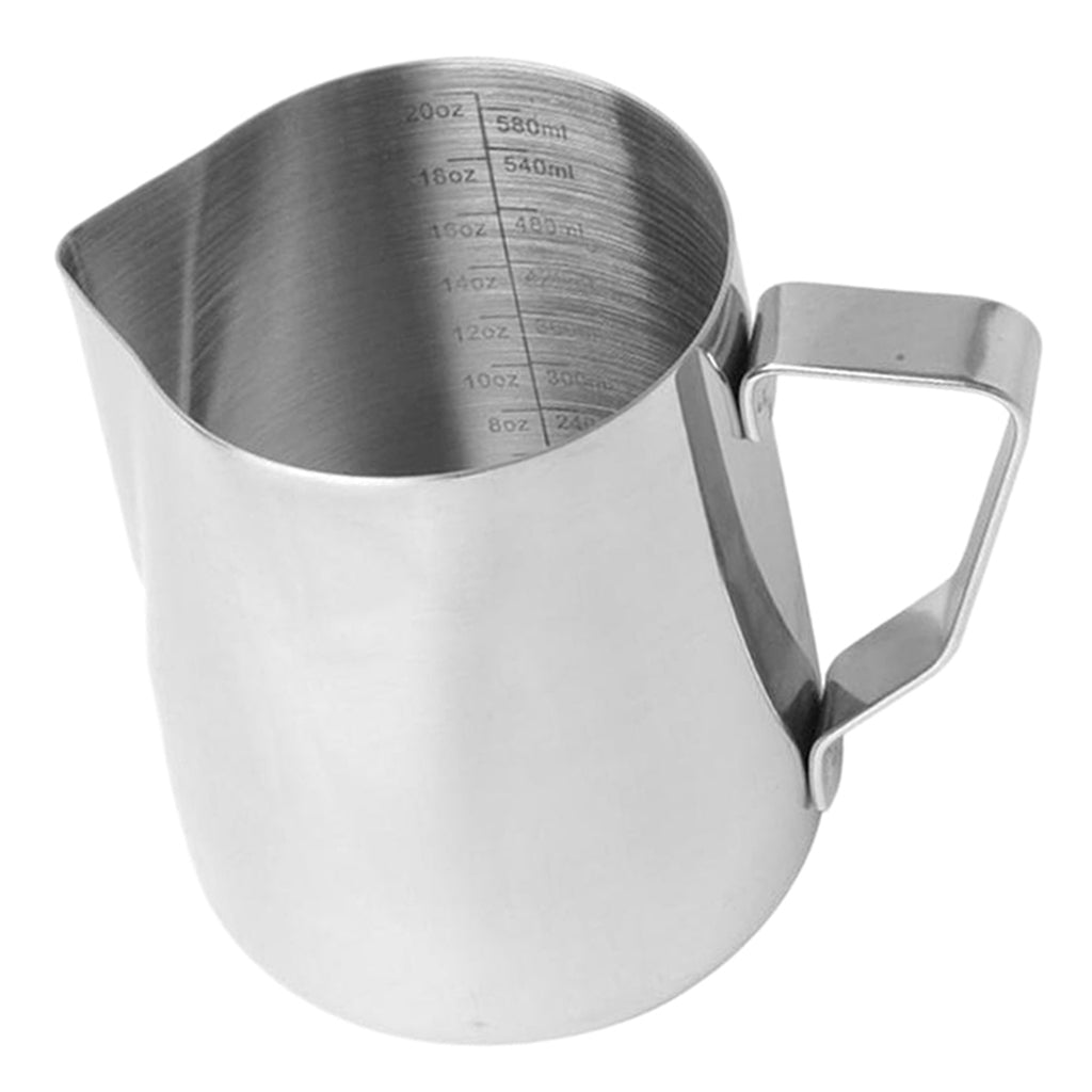 Milk Frothing Pitcher for Latte Art Stainless Steel Coffee Foaming Jug 600ml