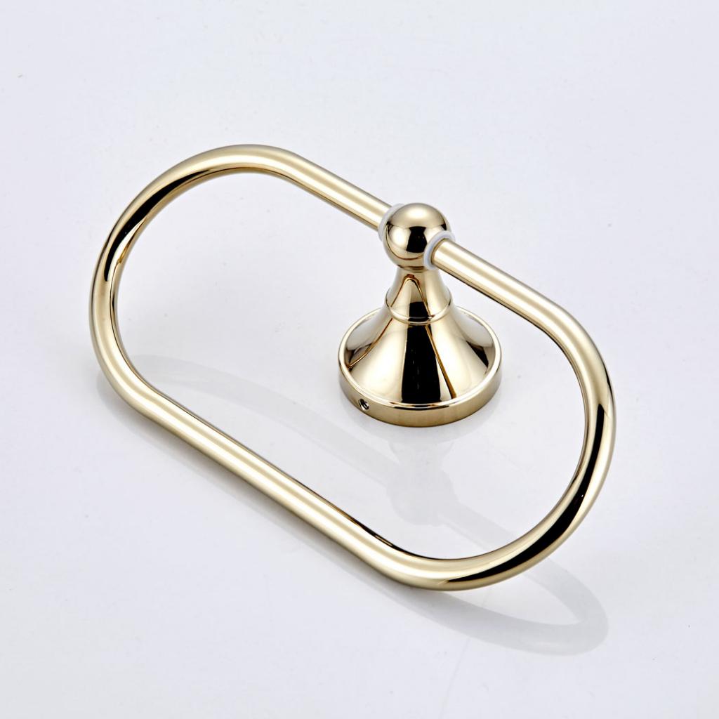 Chrome plated Oval Bathroom Hanging Hardware Brass Towel Hook Golden