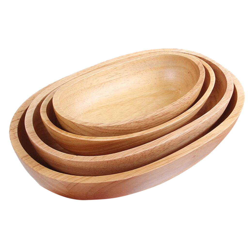 Wooden Salad Serving Bowl Boatshape Fruits Salads Single Bowl Extra Small