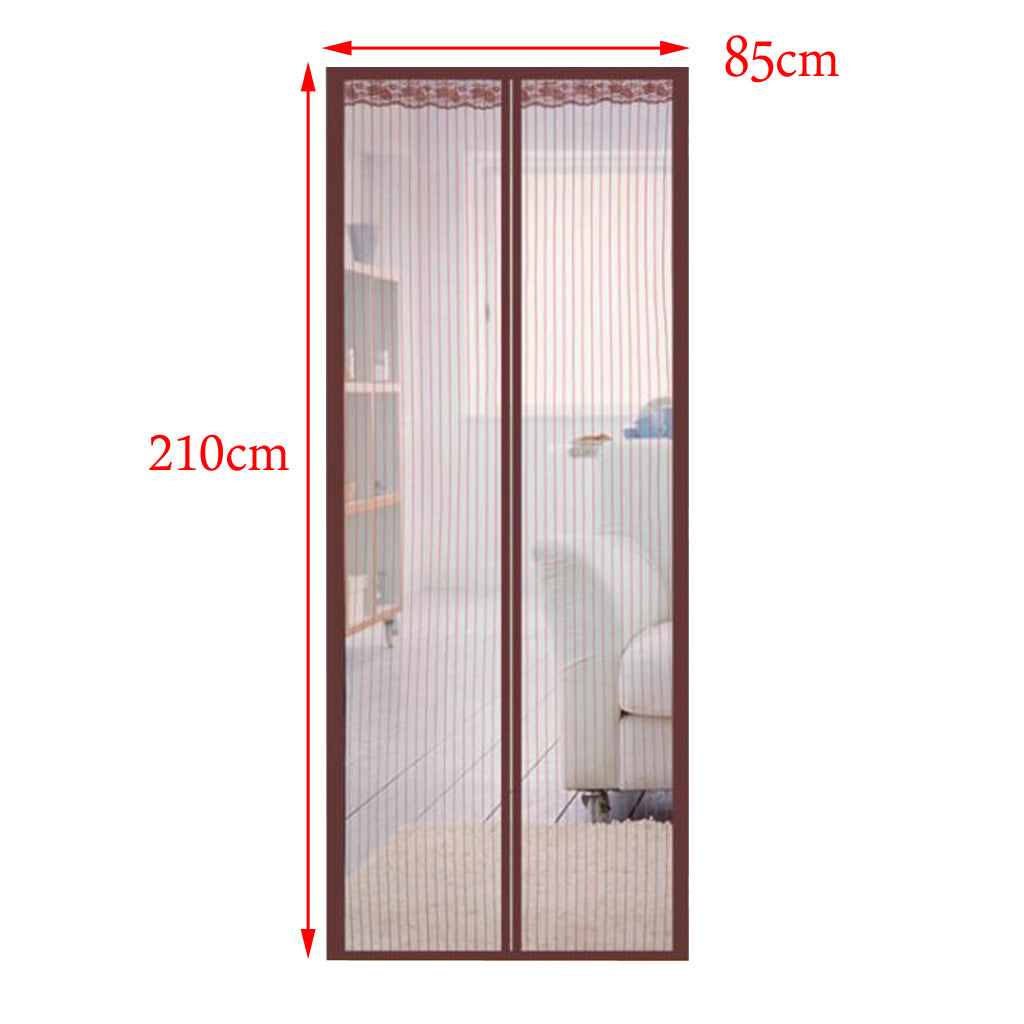 Screen Door Curtain Summer Door Curtain Mosquito Curtain -Coffee 85x210cm