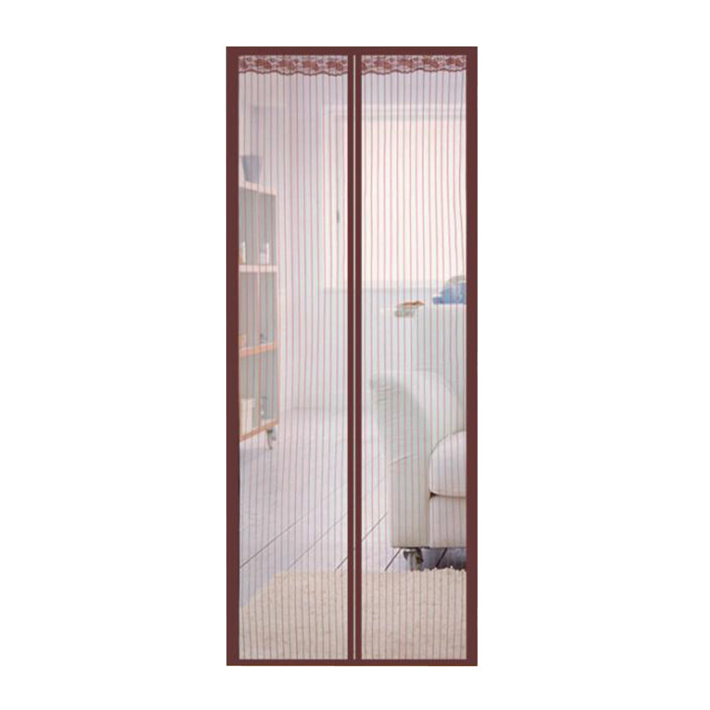 Screen Door Curtain Summer Door Curtain Mosquito Curtain -Coffee 85x210cm