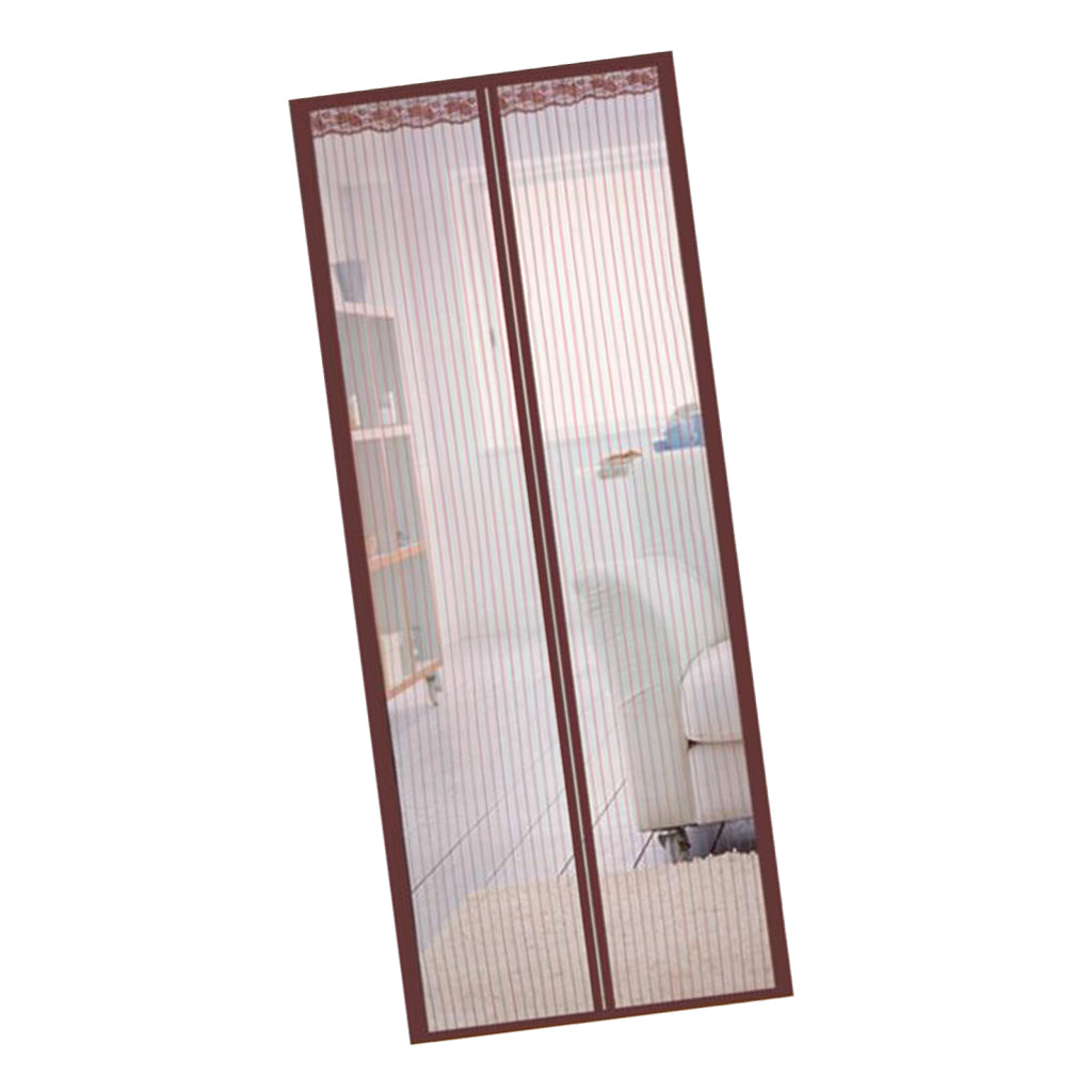 Screen Door Curtain Summer Door Curtain Mosquito Curtain -Coffee 85x210cm