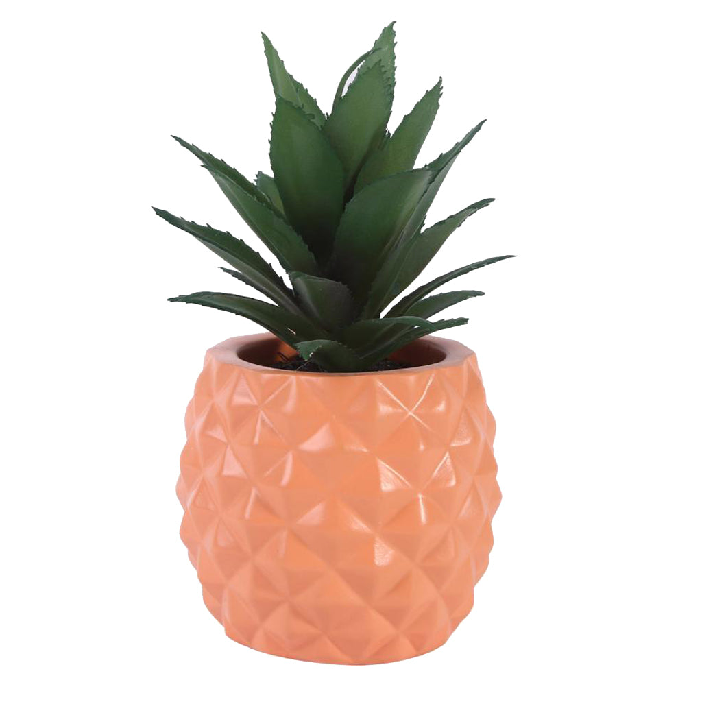 Resin Tabletop Potted Plant for Fake Pineapple Plant Rose Red