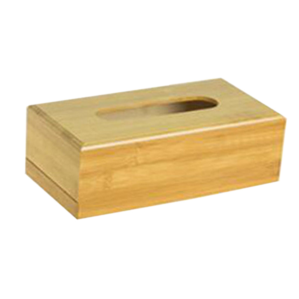 Square Bamboo Facial Tissue Box Cover Holder for Bathroom Bedroom large