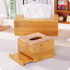 Square Bamboo Facial Tissue Box Cover Holder for Bathroom Bedroom large