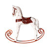 Mini Wooden Rocking Horse Kids Toys Desktop Ornament Warm White