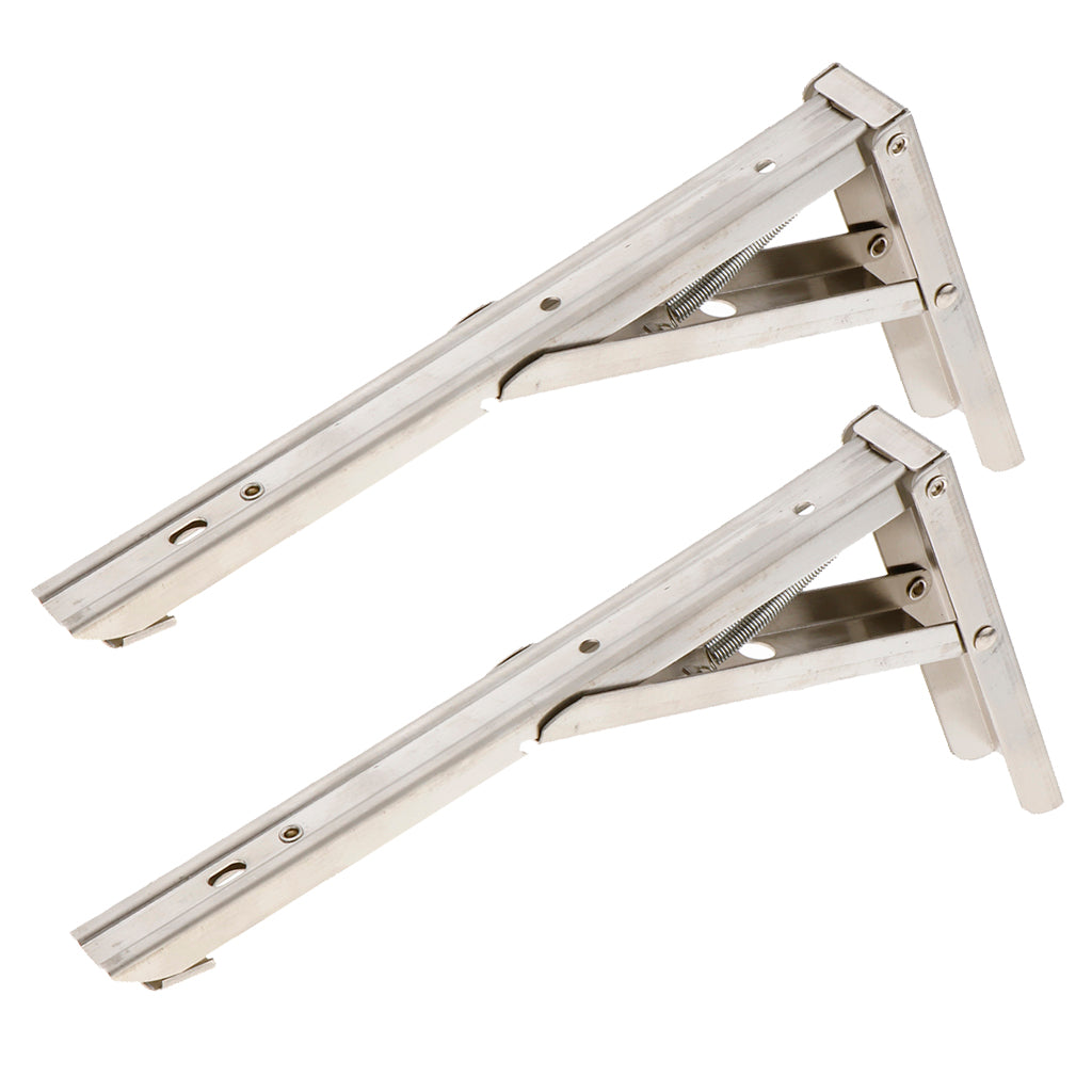 2 Pieces Folding Movable Triangle Shelving Bracket Spring Bracket 10 Inch