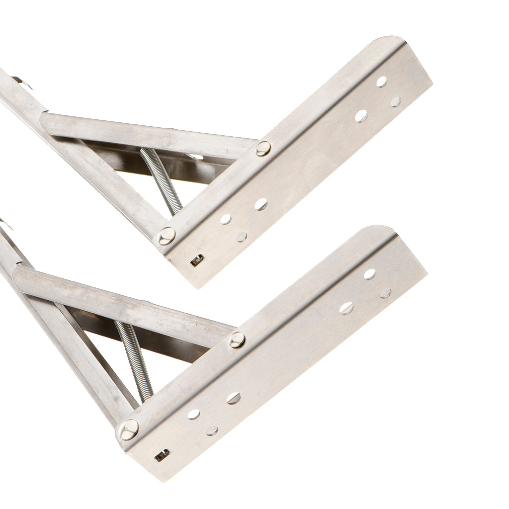 2 Pieces Folding Movable Triangle Shelving Bracket Spring Bracket 10 Inch