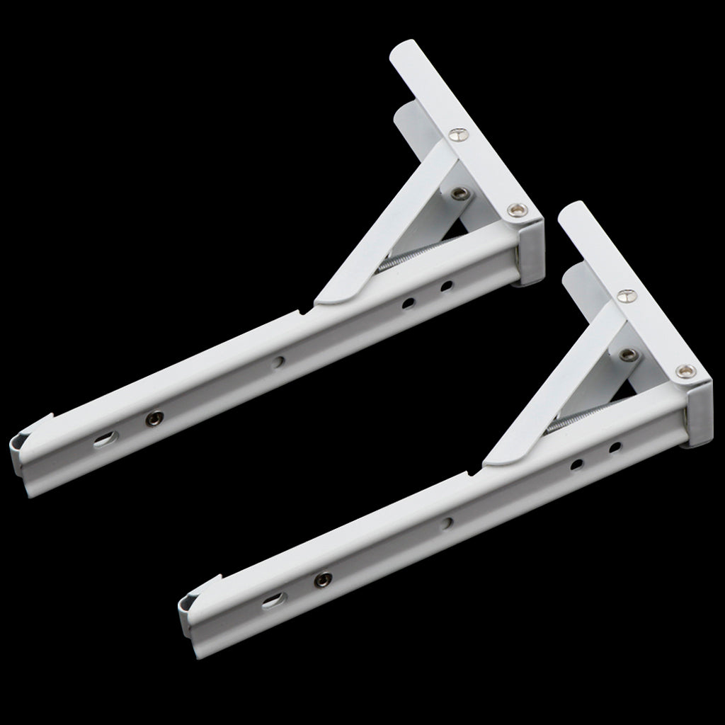 White Paint Foldable L Shape Wall Mount Shelf Bracket Hanging Holder Size 1