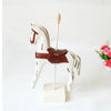 Wooden Horses Decor Art Figurines for Home Office Table Decor White