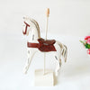 Wooden Horses Decor Art Figurines for Home Office Table Decor White