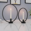 Iron Geometric Candlestick Decorative Candle Holders Centerpiece Black-S