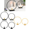 Iron Geometric Candlestick Decorative Candle Holders Centerpiece Black-S