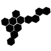 12pcs Hexagonal Shaped Plastic 3D Mirror Effect Wall Stickers Large Black