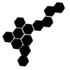 12pcs Hexagonal Shaped Plastic 3D Mirror Effect Wall Stickers Large Black