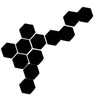 12pcs Hexagonal Shaped Plastic 3D Mirror Effect Wall Stickers Large Black