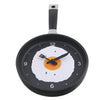 Creative Pan with Fried Egg Shape Wall Clock for Kitchen Bedroom Black