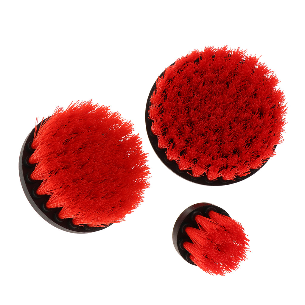 3PCS 2/4/5inch Tile Grout Cleaning Drill brush Scrub Brush Drill Kit  Red