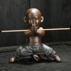 Ceramic Small Buddha Statue kung fu Monk Figurine Tea pet Ornaments  Style-4