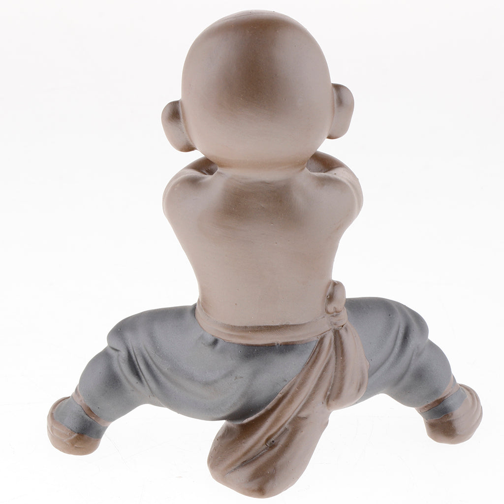 Ceramic Small Buddha Statue kung fu Monk Figurine Tea pet Ornaments  Style-4