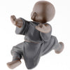 Ceramic Small Buddha Statue kung fu Monk Figurine Tea pet Ornaments  Style-2