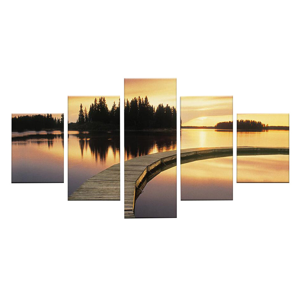 HD 5 Panels Modern Style Canvas Paintings Wall Art Decor for Home Sunset