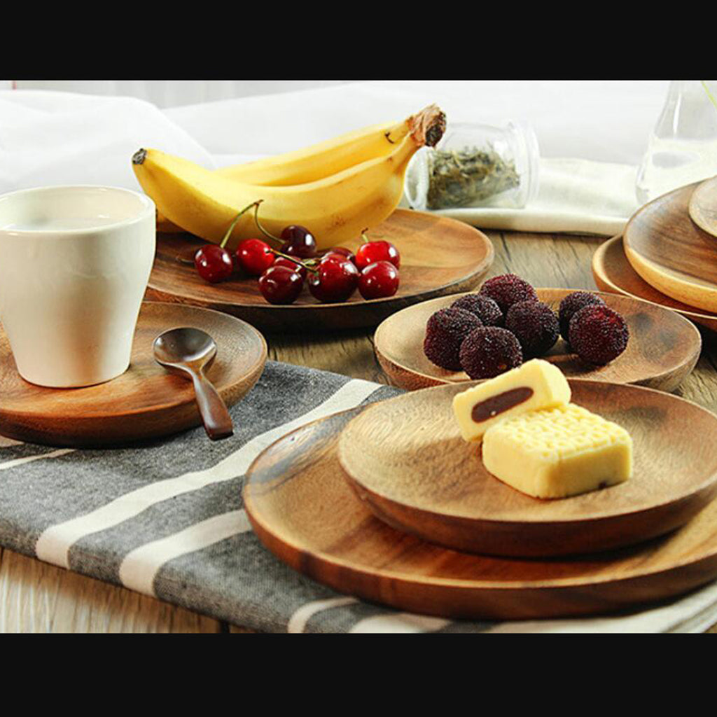 Wooden Serving Tray Storage Tray Plate Tea Fruit Snacks Cake Tray M 15cm