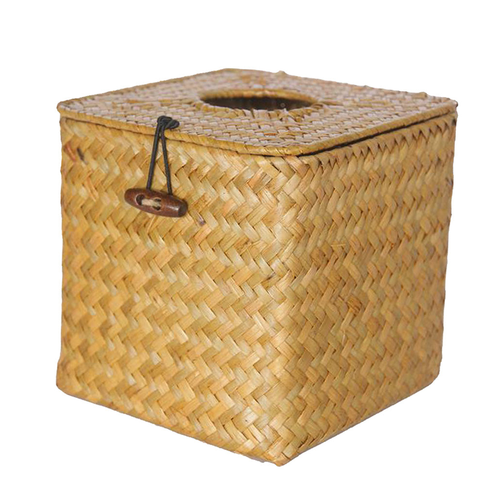 Woven Napkin Holder Kitchen Office Tissue Box Cover Holder Dispenser Yellow