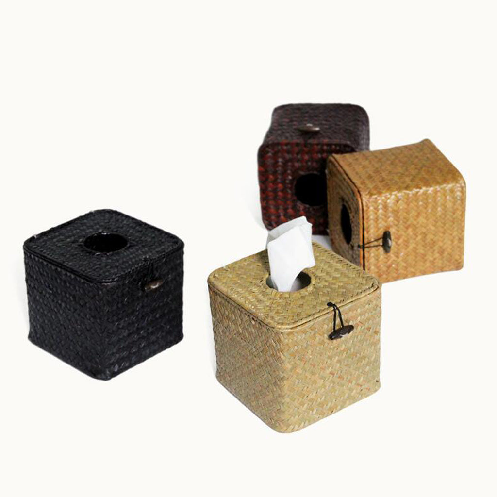 Woven Napkin Holder Kitchen Office Tissue Box Cover Holder Dispenser Yellow