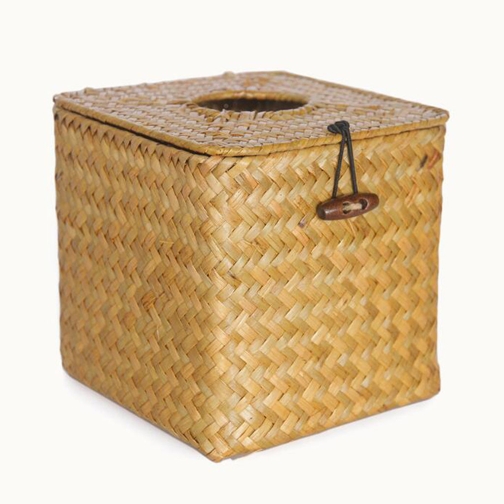 Woven Napkin Holder Kitchen Office Tissue Box Cover Holder Dispenser Yellow