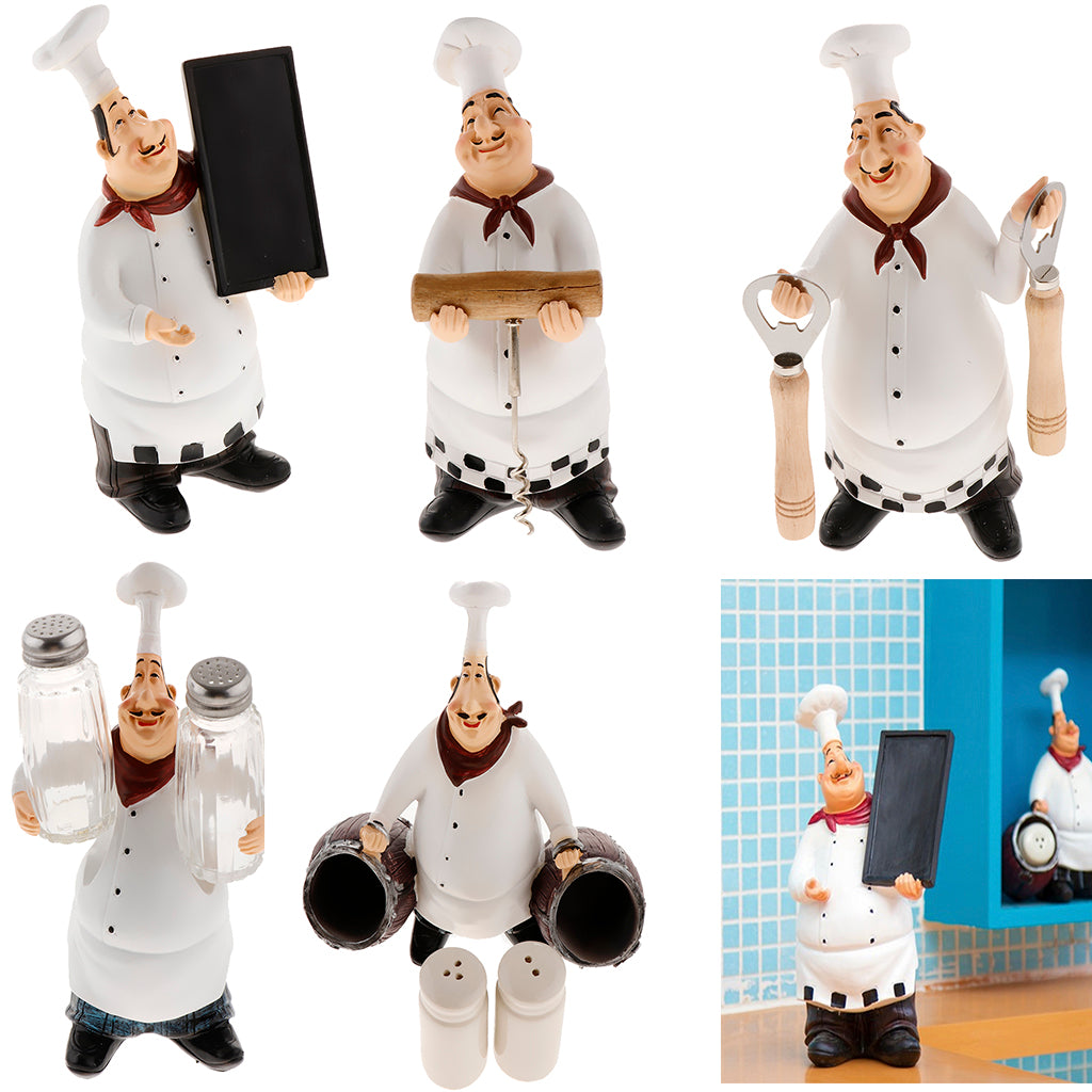 Italian Chef Figurines Kitchen Decoration Resin Cook Shape Ornament  Style-1