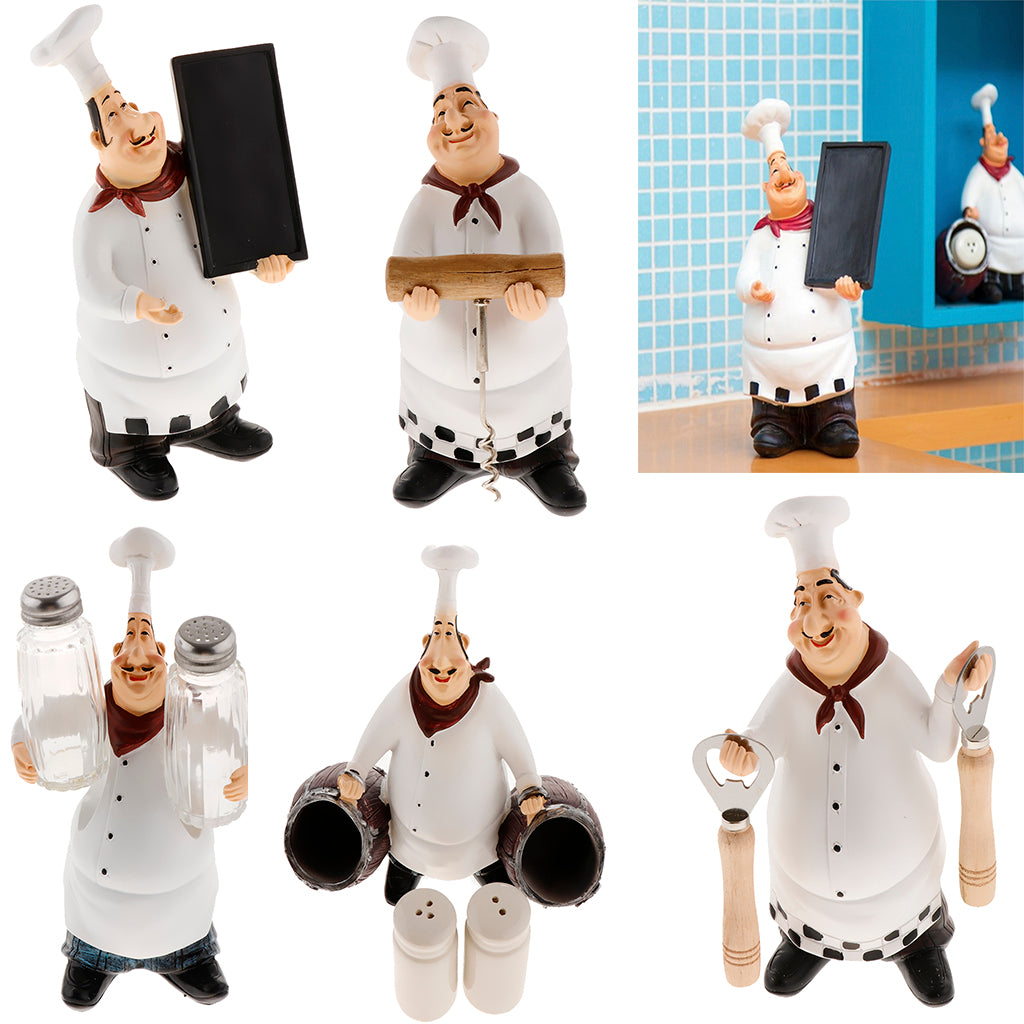 Italian Chef Figurines Kitchen Decoration Resin Cook Shape Ornament  Style-1